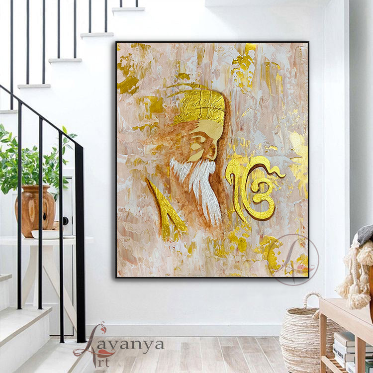 Abstract Guru Nanak Painting | Sikh Decor Art