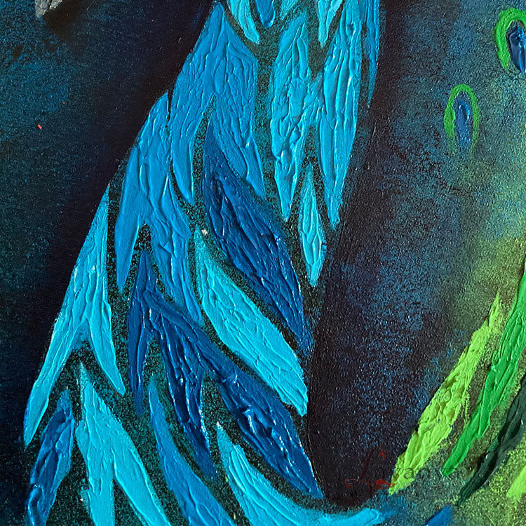 Peacock Painting | Abstract Indian Peacock Wall Art