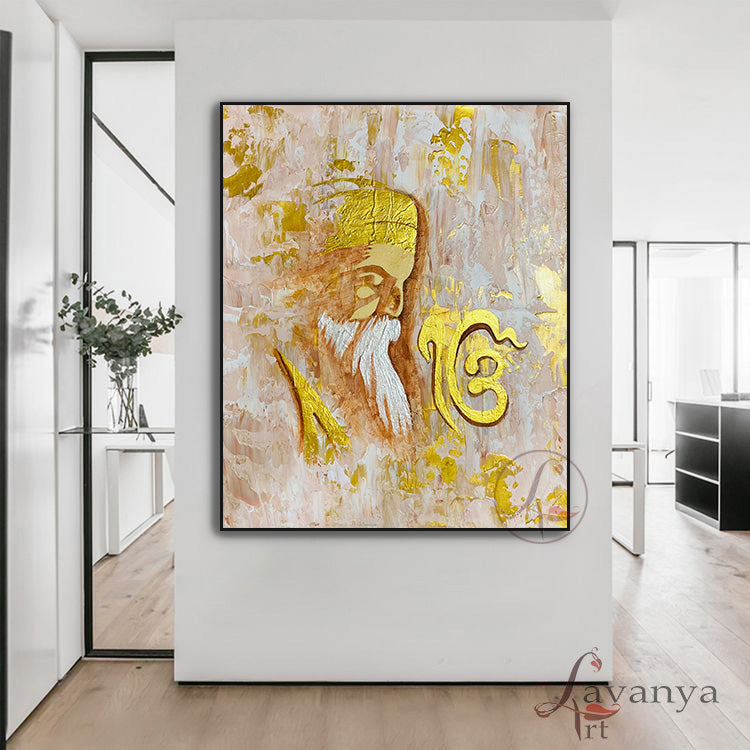 Abstract Guru Nanak Painting | Sikh Decor Art