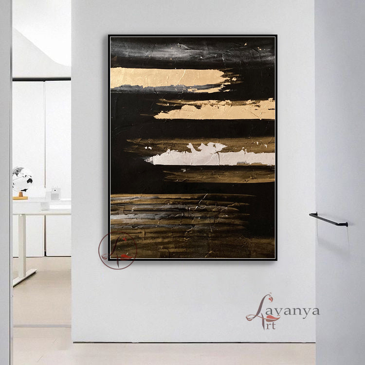 Modern Gold Leaf Abstract | Canvas Wall Decor