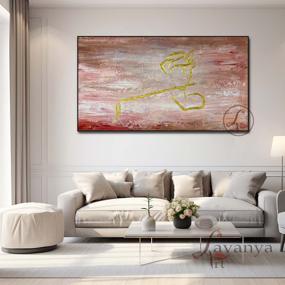 Modern Indian Krishna art featuring elegant textures and handcrafted detailing.