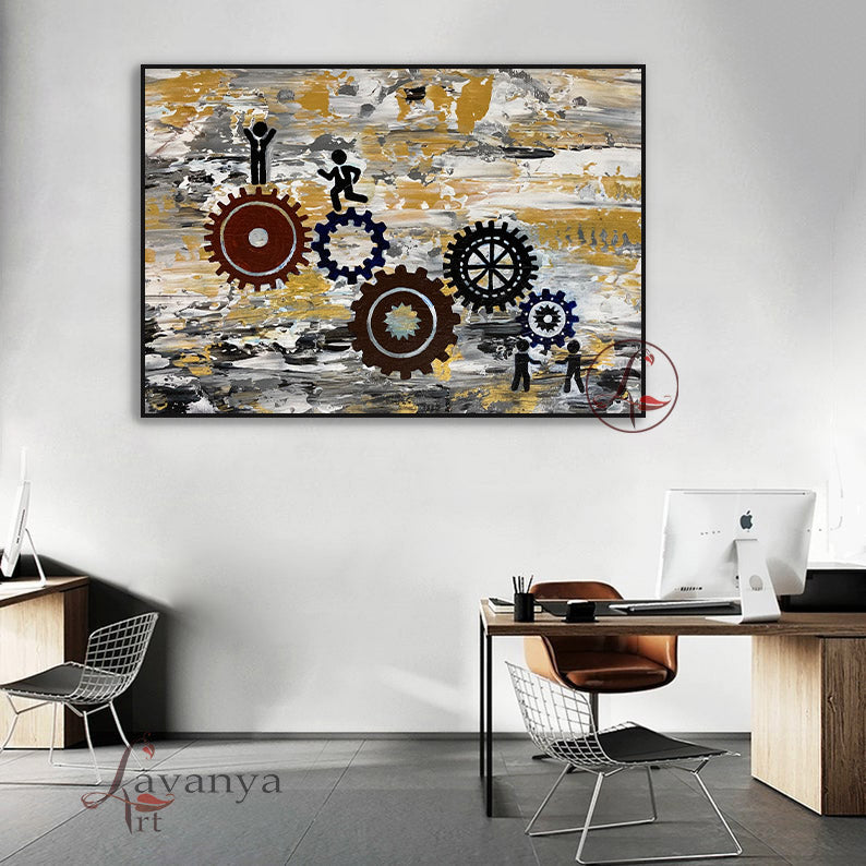 Modern Office Art | Abstract Canvas Painting