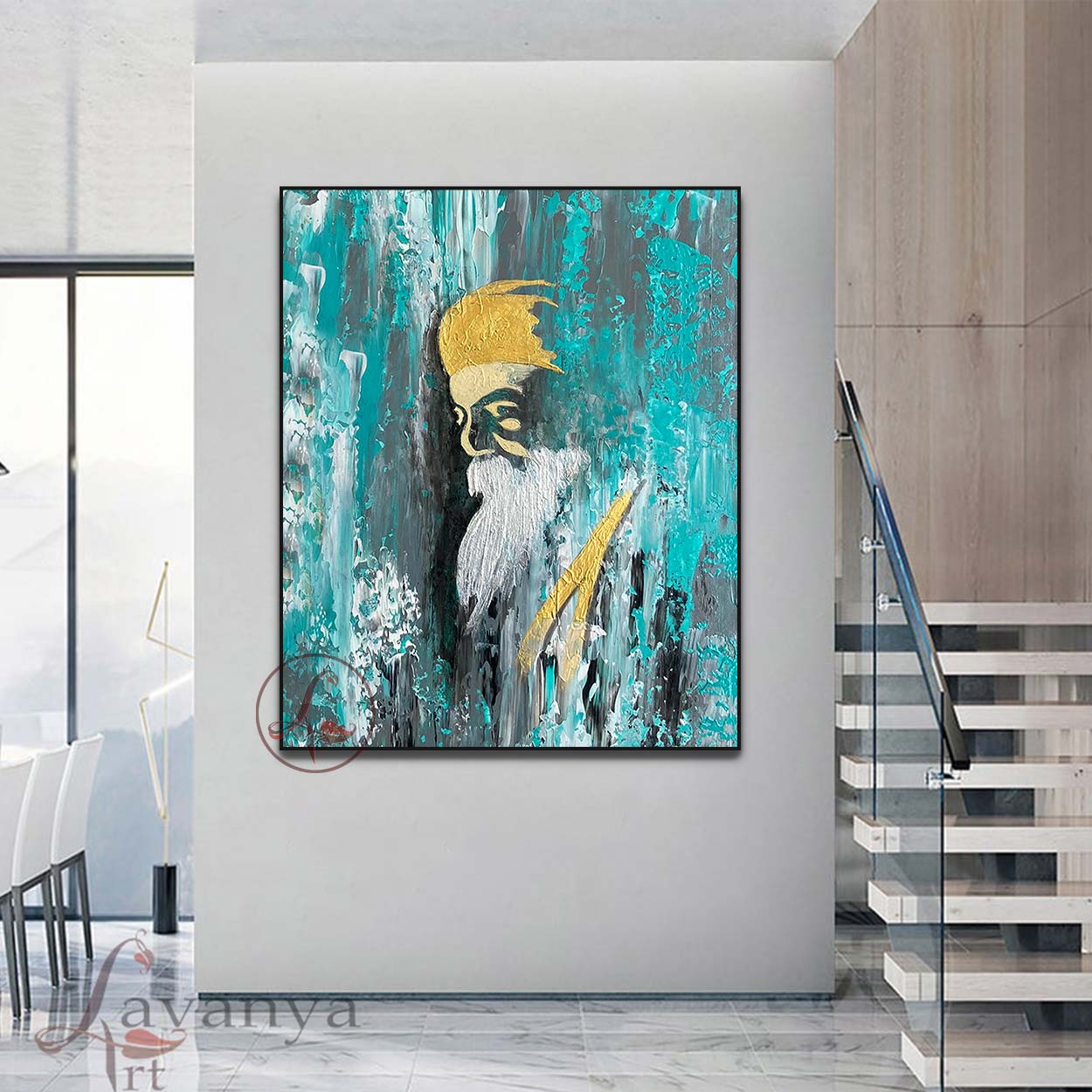 Guru Nanak Dev Ji Painting | Sikh Wall Decor Art