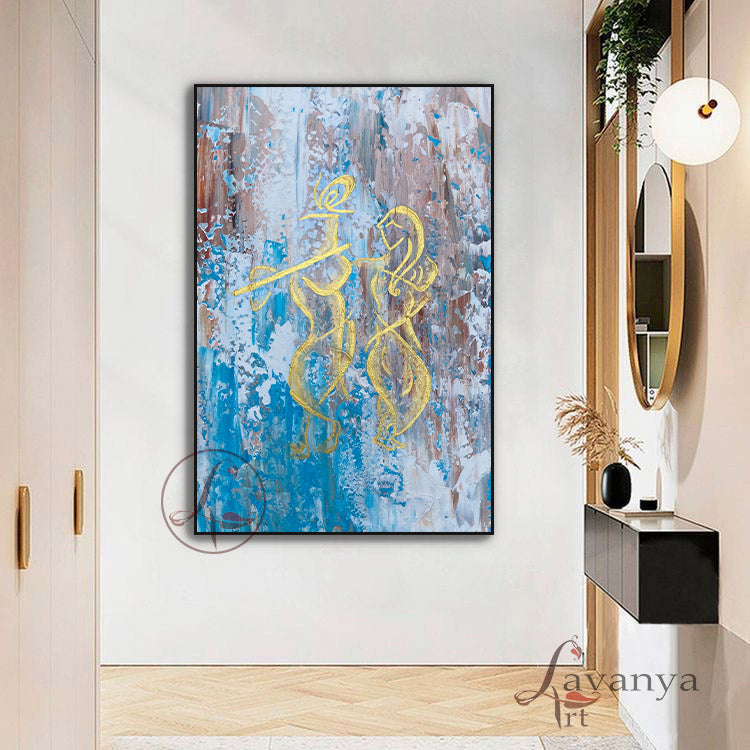 Radha Krishna Canvas Art | Indian Spiritual Decor