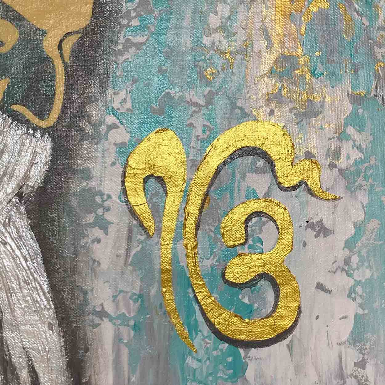 Abstract Sikh Canvas Art | Guru Nanak Painting