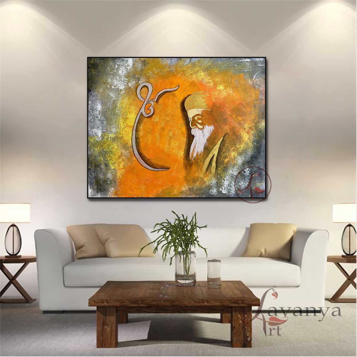 Guru Nanak Art | Original Sikh Spiritual Wall Painting