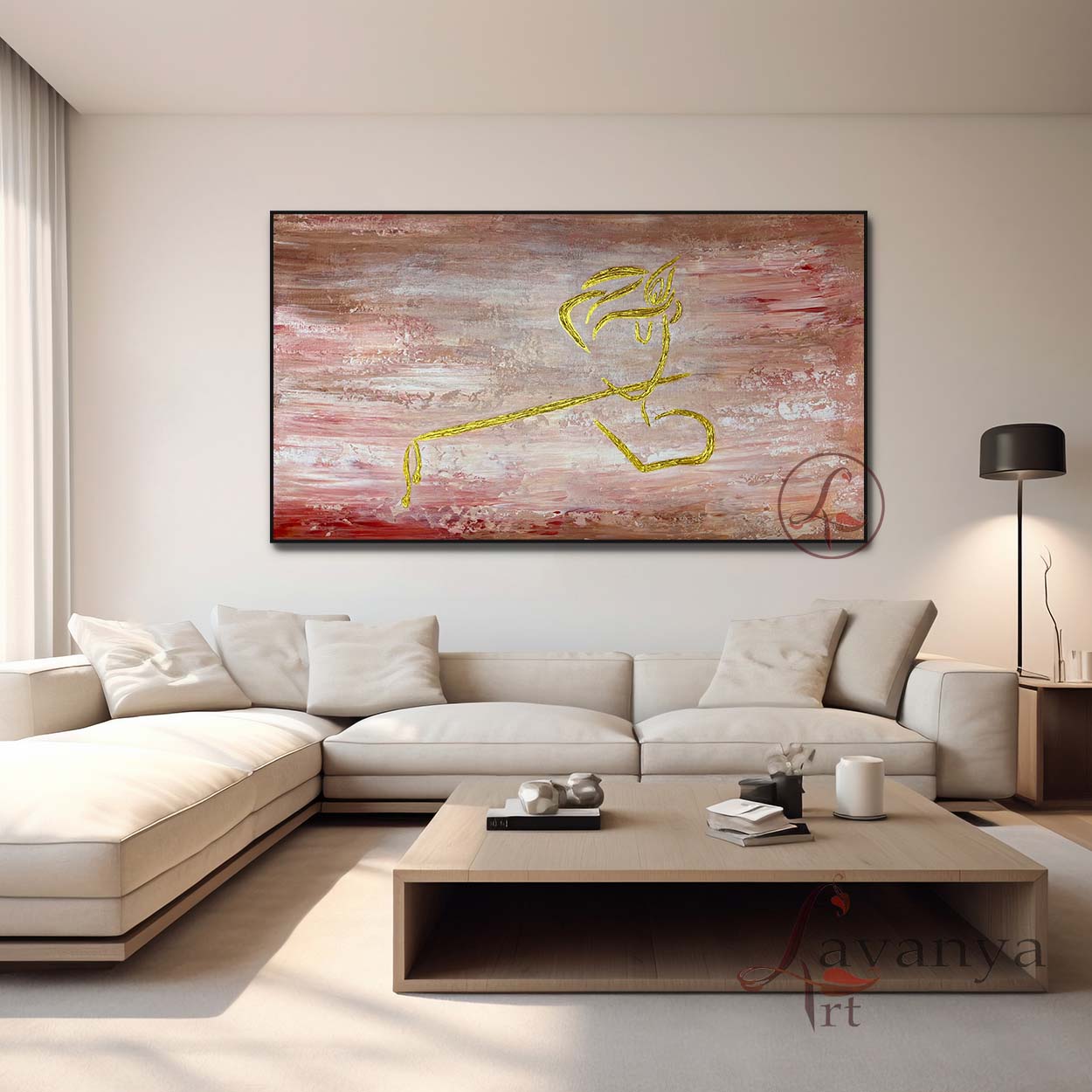 Spiritual Krishna painting symbolizing love, devotion, and divine grace.