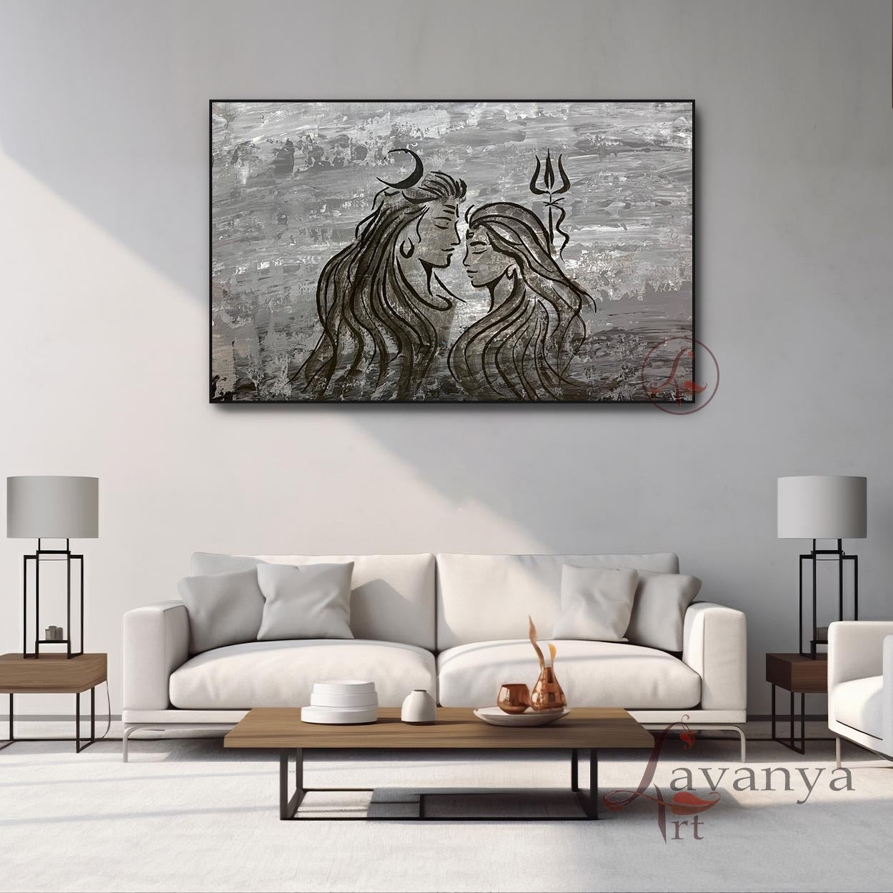 Contemporary Shiva Painting | Modern Indian Abstract Canvas Art