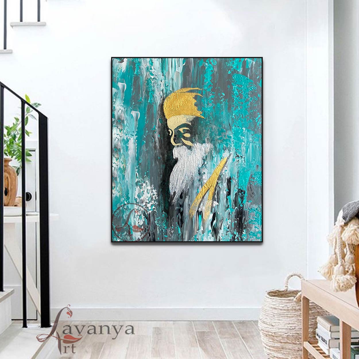 Guru Nanak Dev Ji Painting | Sikh Wall Decor Art