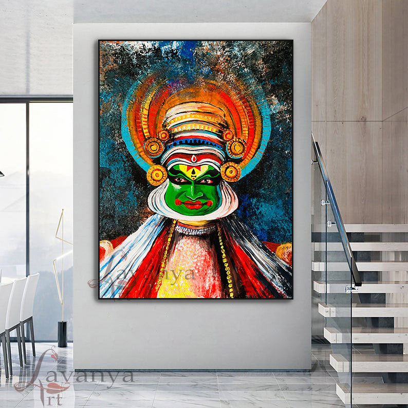 Original Kathakali Painting | Indian Cultural Wall Art