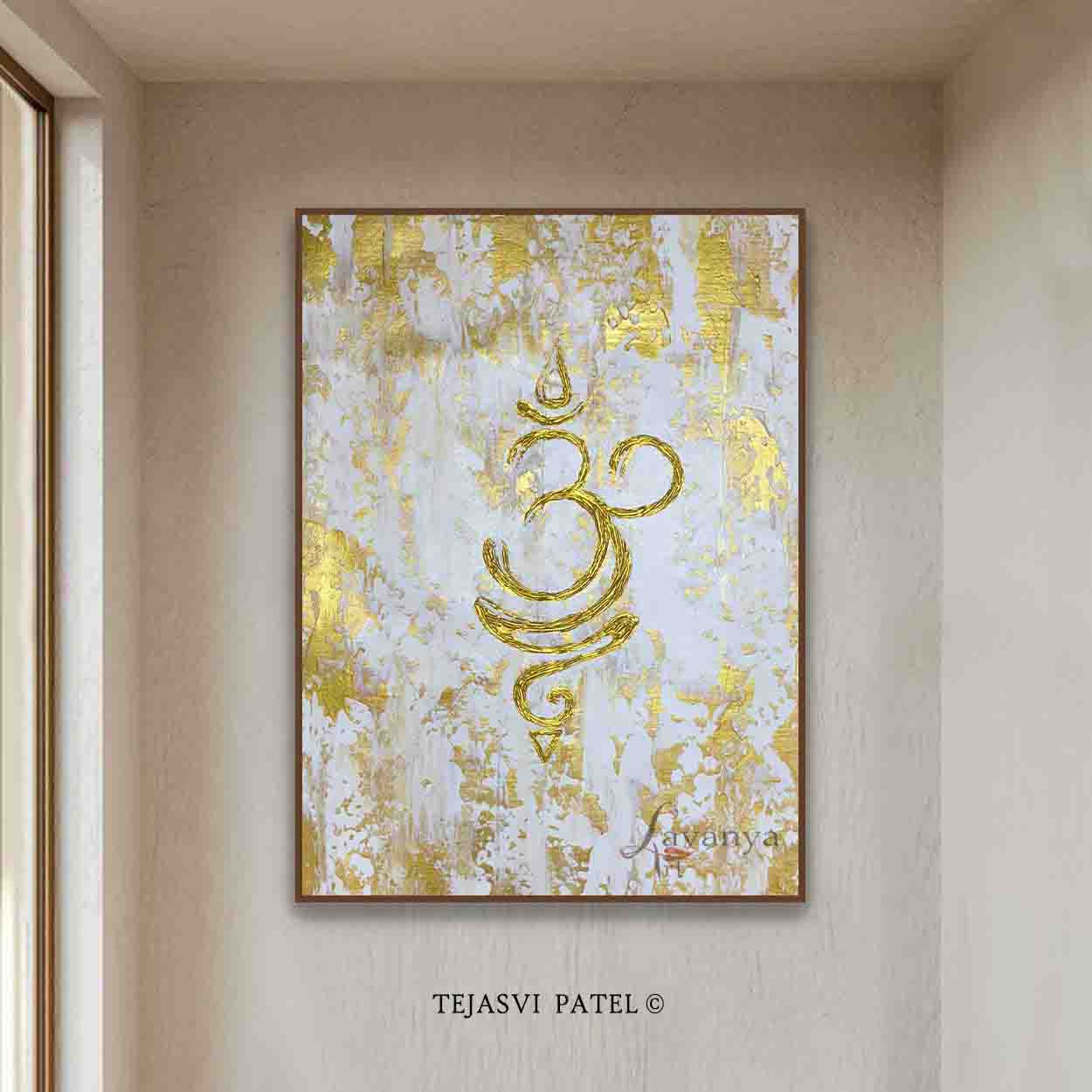 Abstract Om Canvas Painting | Modern Indian Art