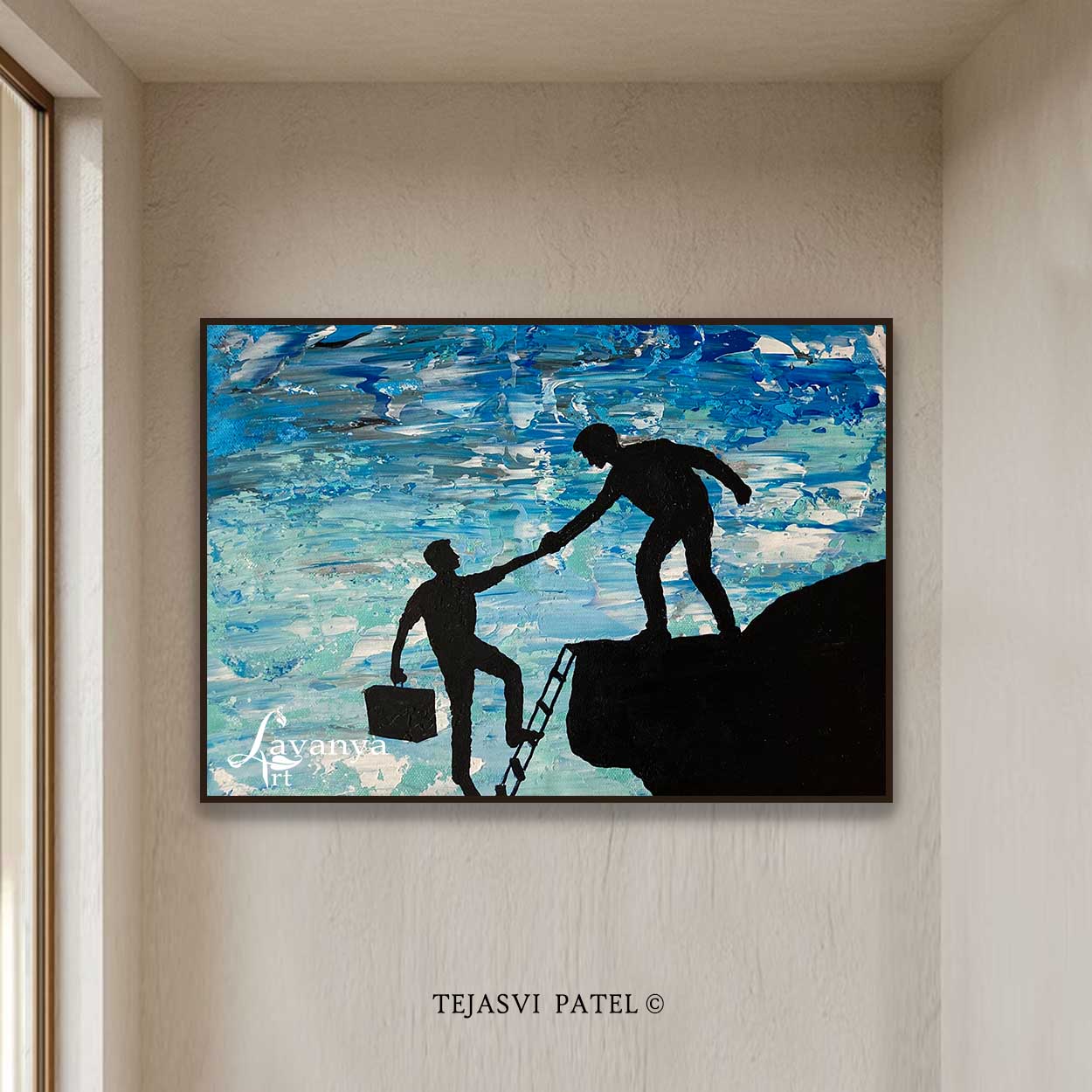 Teamwork Painting | Modern Abstract Office Wall Art