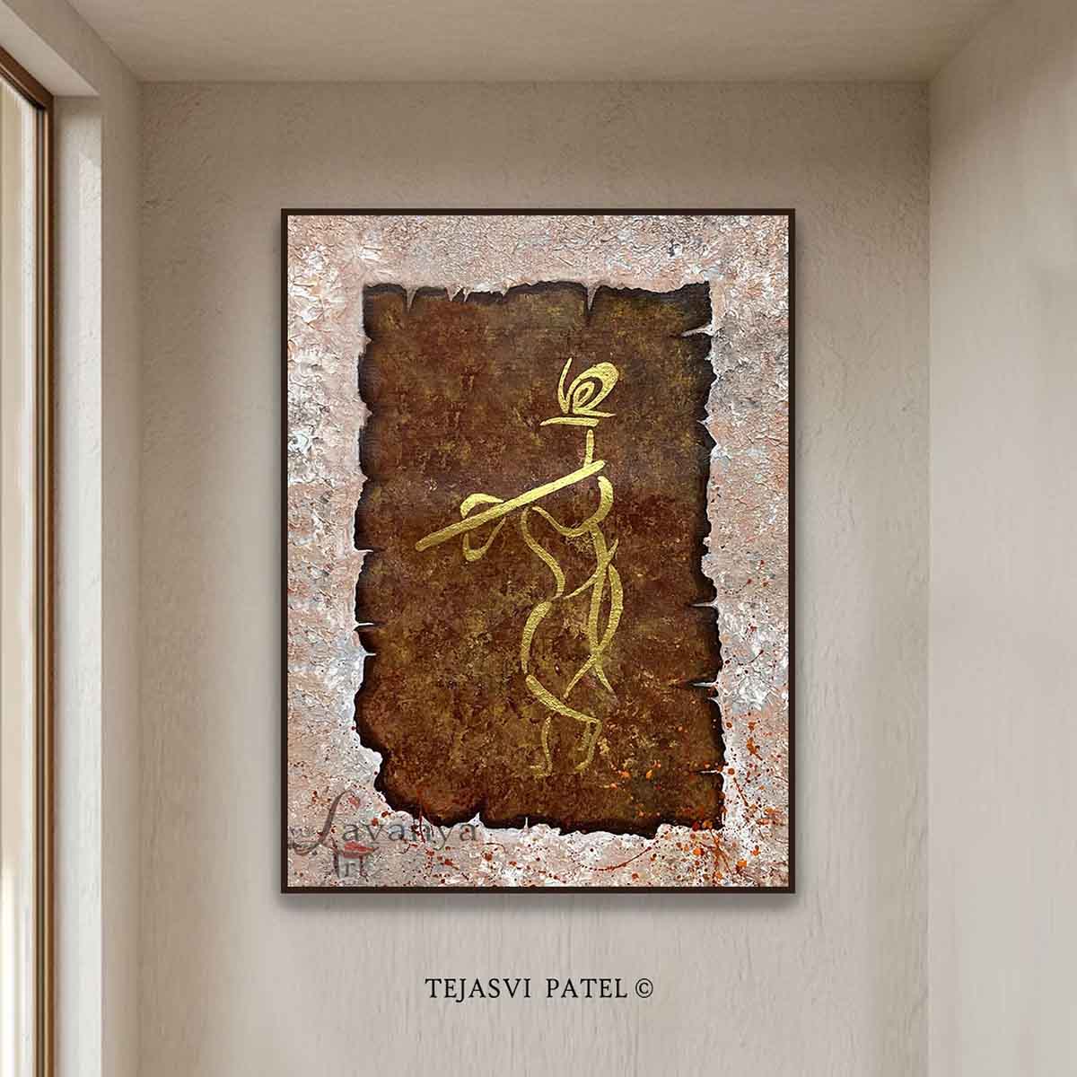 Textured Krishna Painting | Modern Indian Home Decor