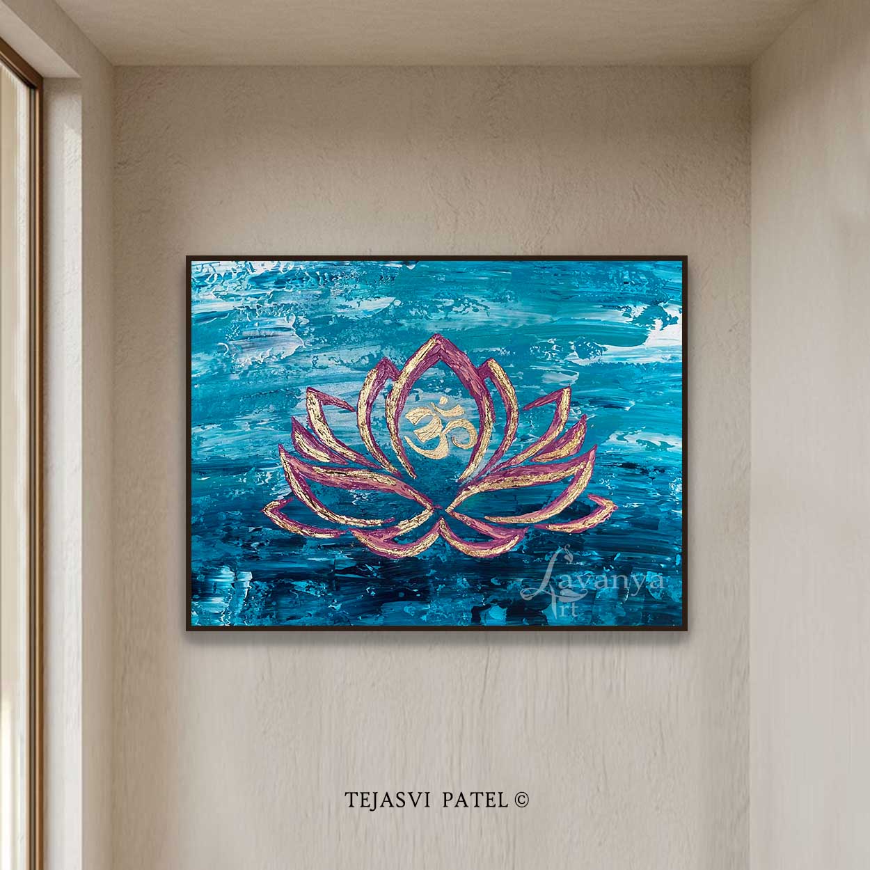 Abstract Om Painting | Handmade Indian Canvas Art