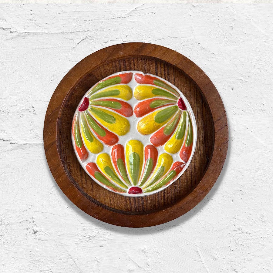 Ceramic Wall Hanging | Handmade Tile Framed Boho Wall Art