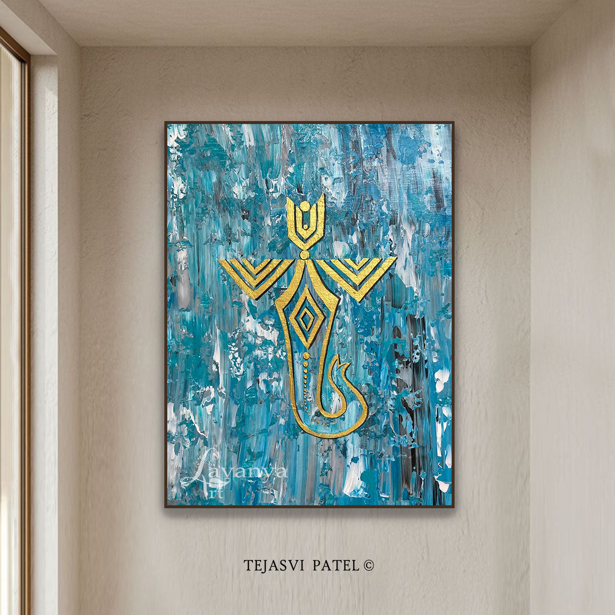 Abstract Ganesha Art | Modern Indian Minimalist Painting