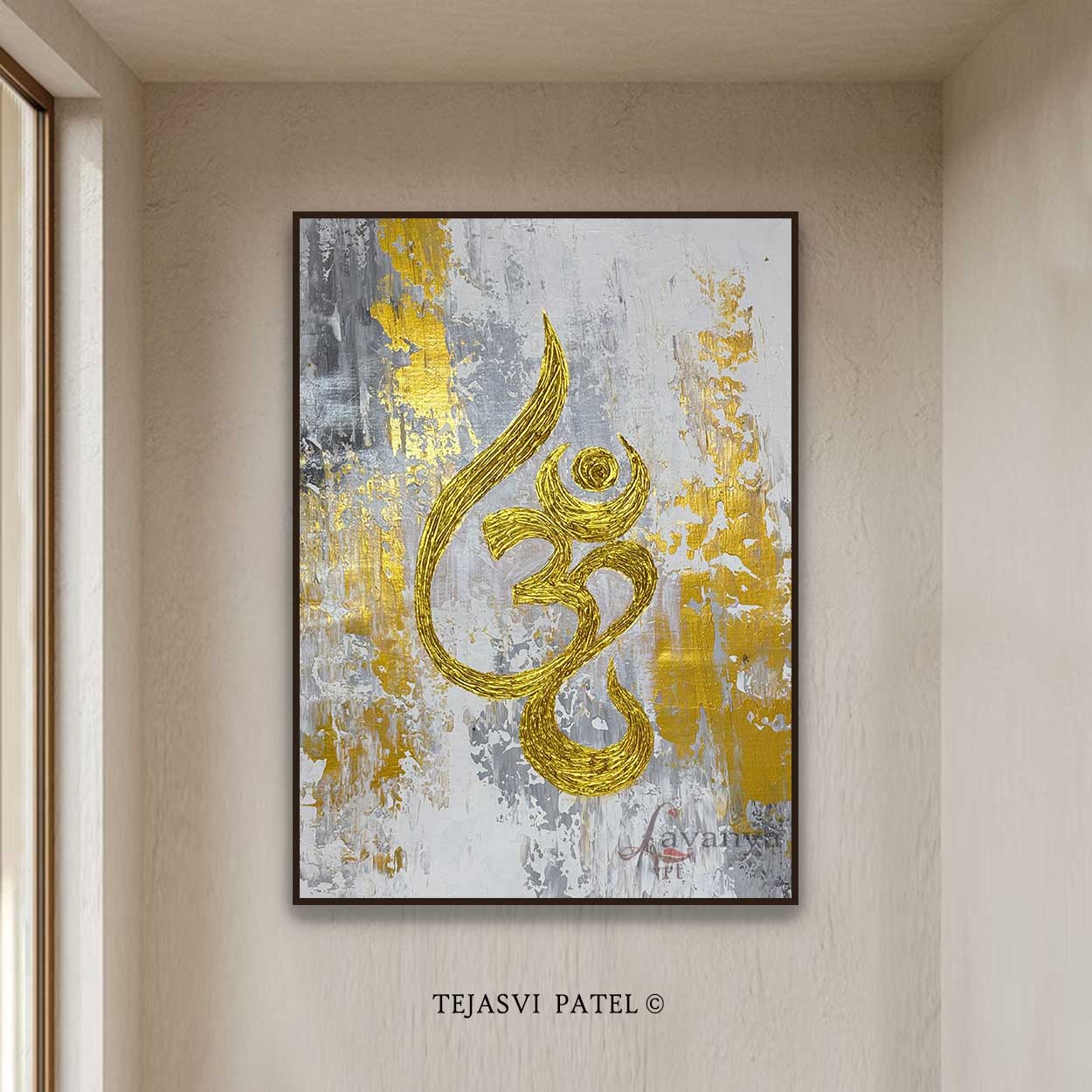 Abstract Om Painting | Modern Indian Spiritual Canvas Art