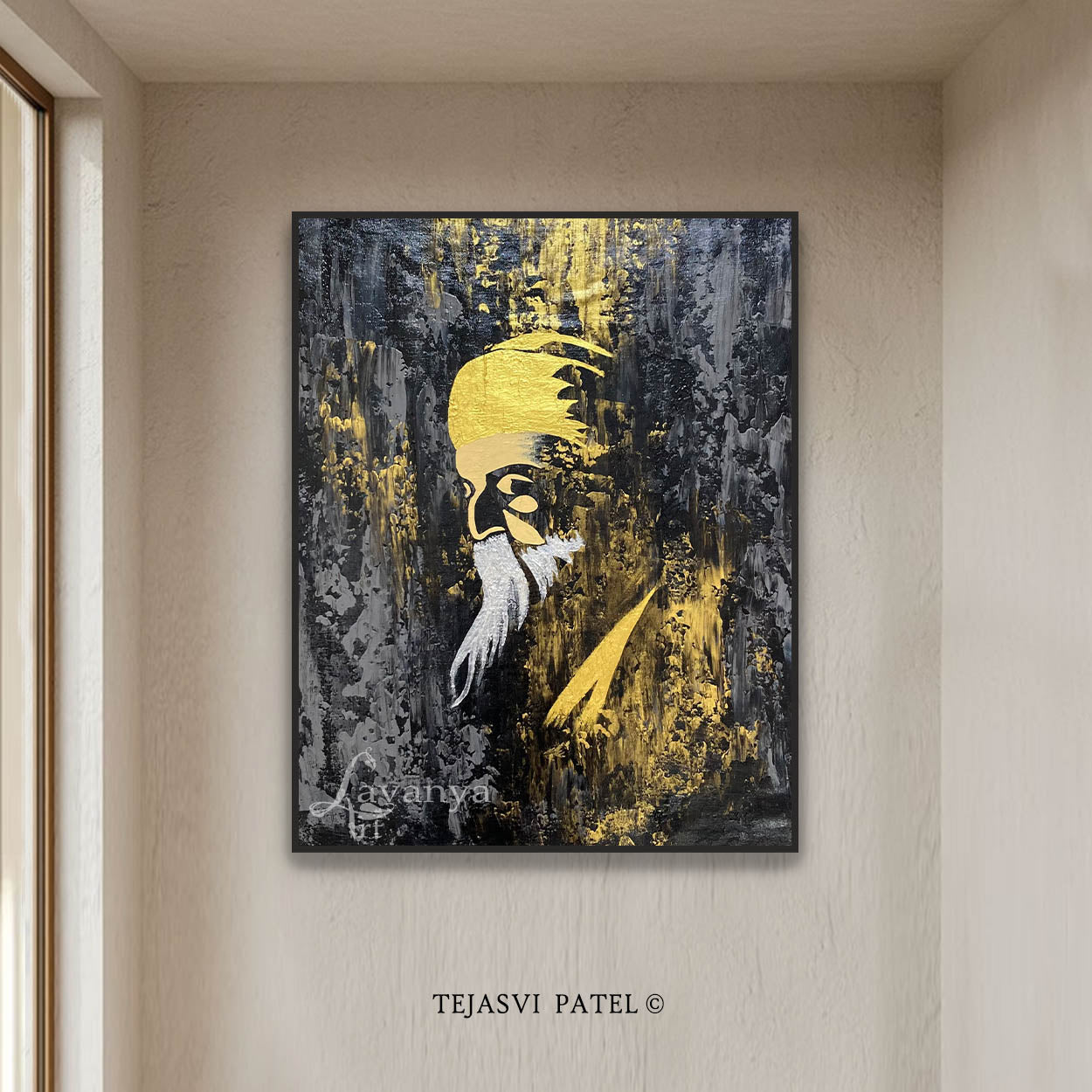 Guru Nanak Spiritual Art | Sikh Canvas Painting