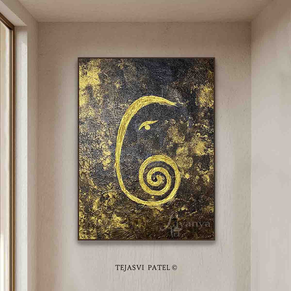 Minimalist Ganesha Painting | Modern Indian Wall Art