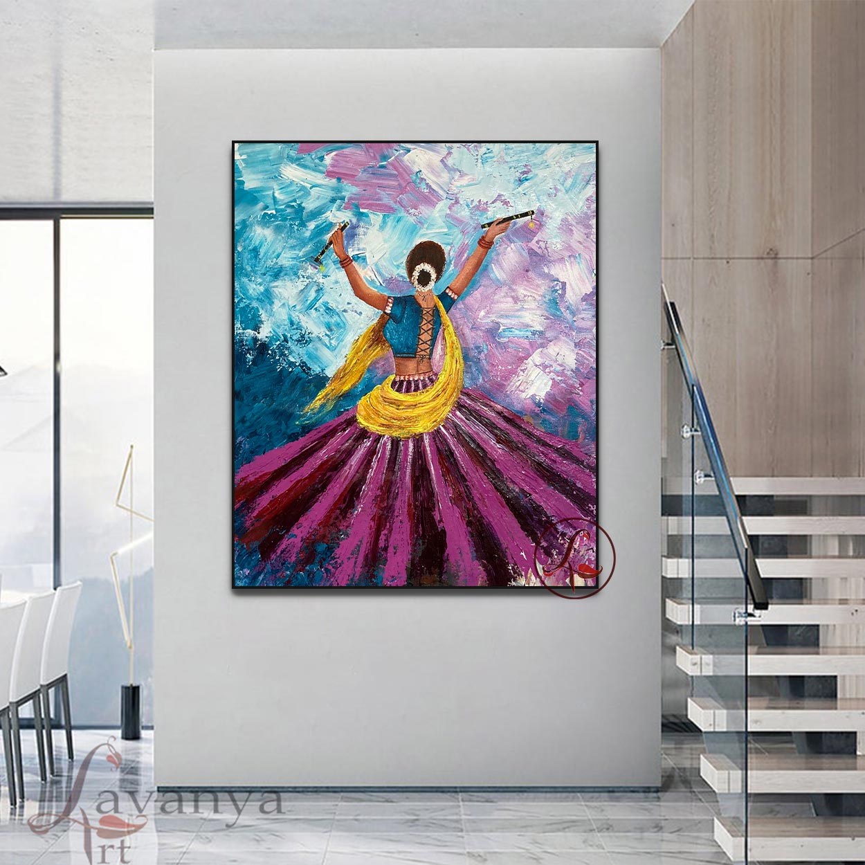 Ghoomar Dance Art | Indian Woman Canvas Wall Decor
