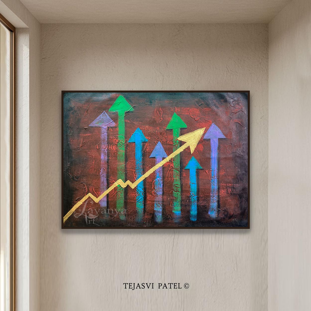 Financial Growth Painting | Abstract Office Wall Art