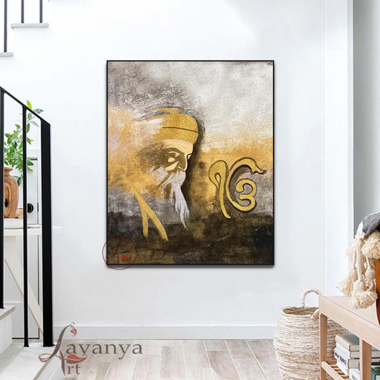Sikh Art | Guru Nanak Dev Ji Abstract Canvas Art
