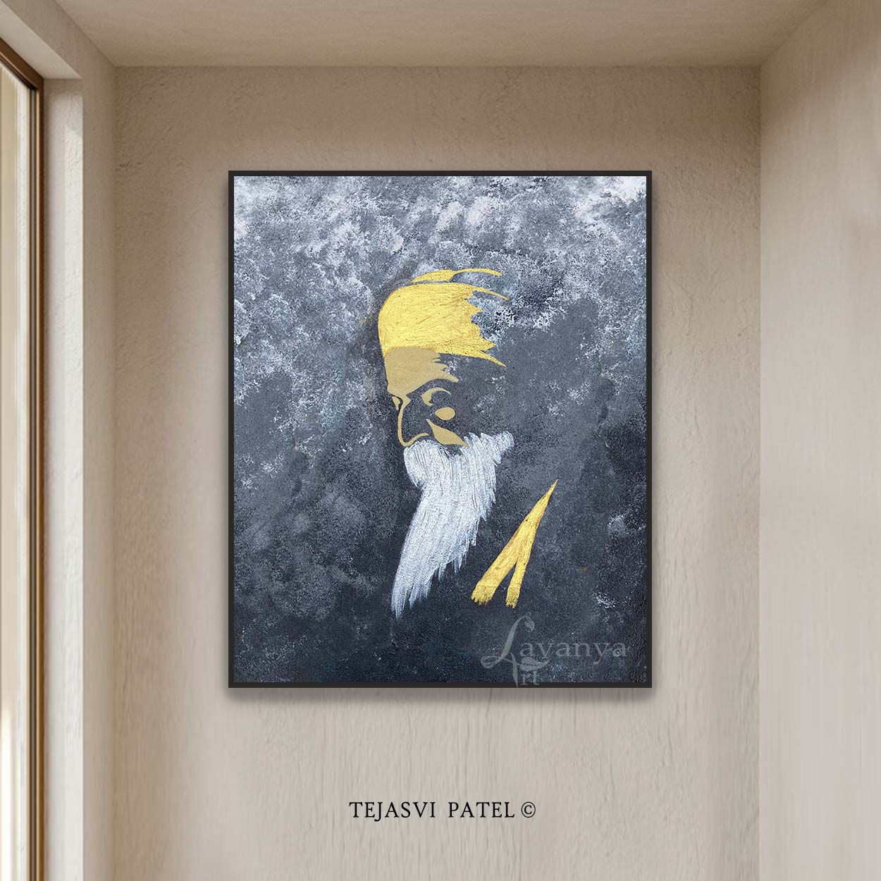 Guru Nanak Spiritual Art | Sikh Canvas Painting