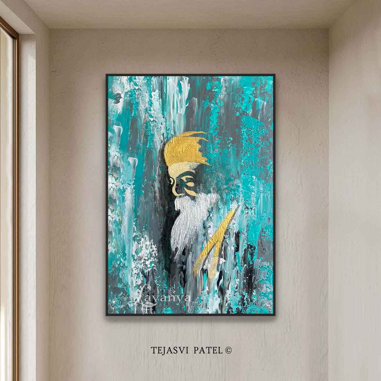 Guru Nanak Dev Ji Painting | Sikh Wall Decor Art