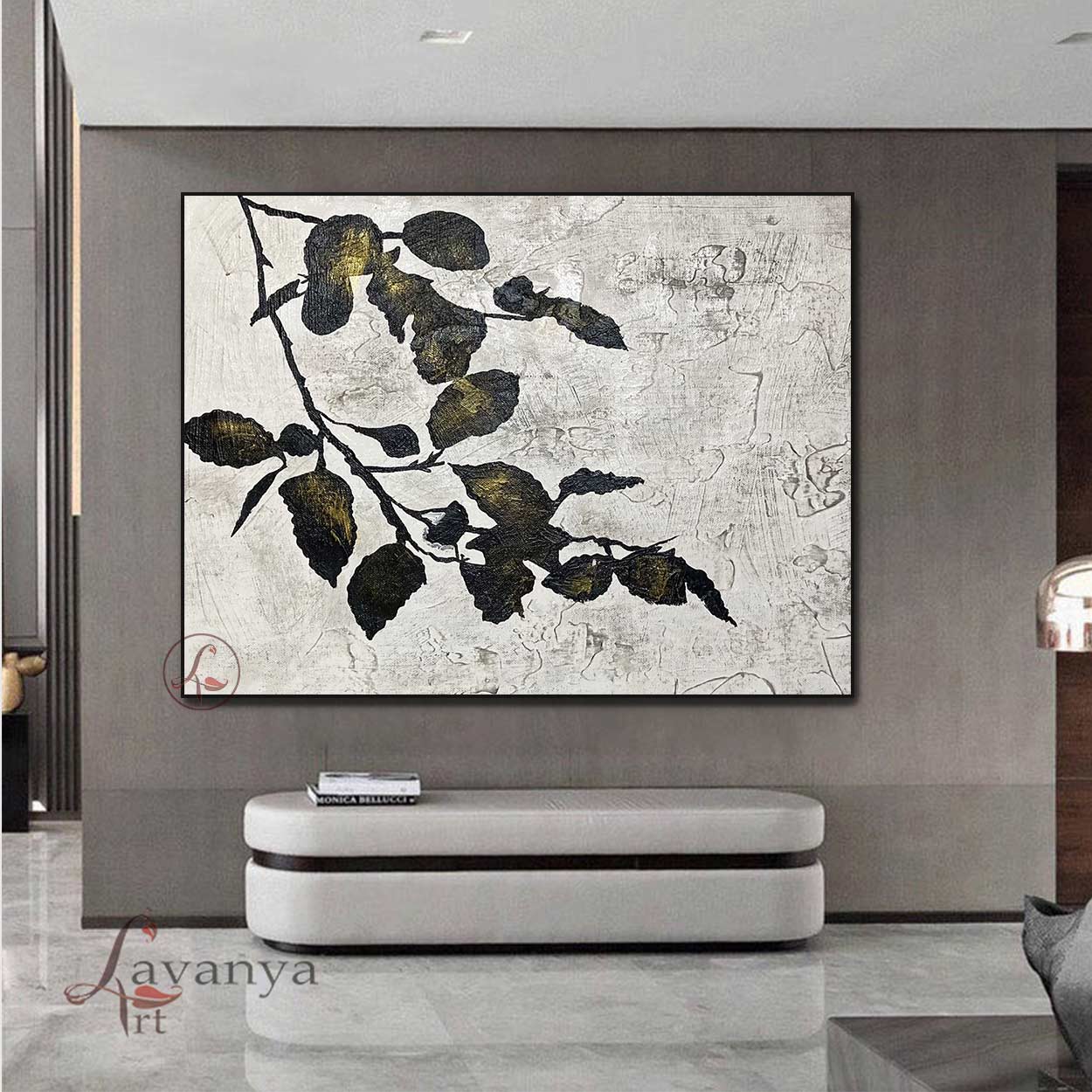 Contemporary Black White Painting | Textured Wall Art