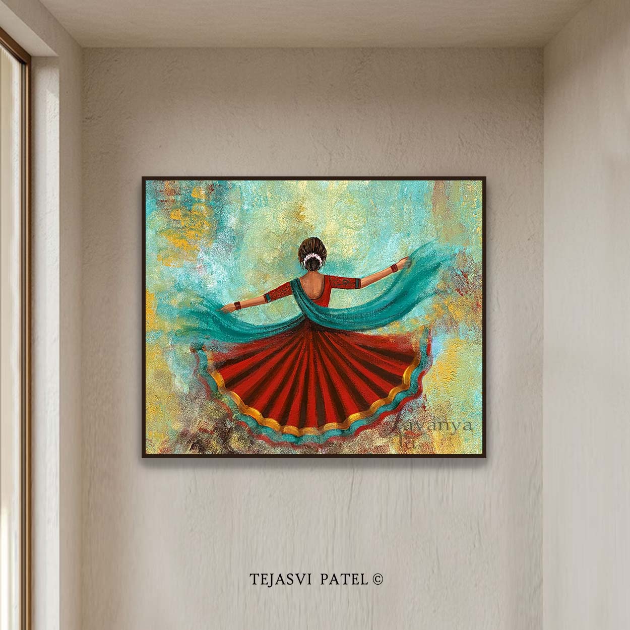 Ghoomar Dance Art | Indian Woman Canvas Wall Decor