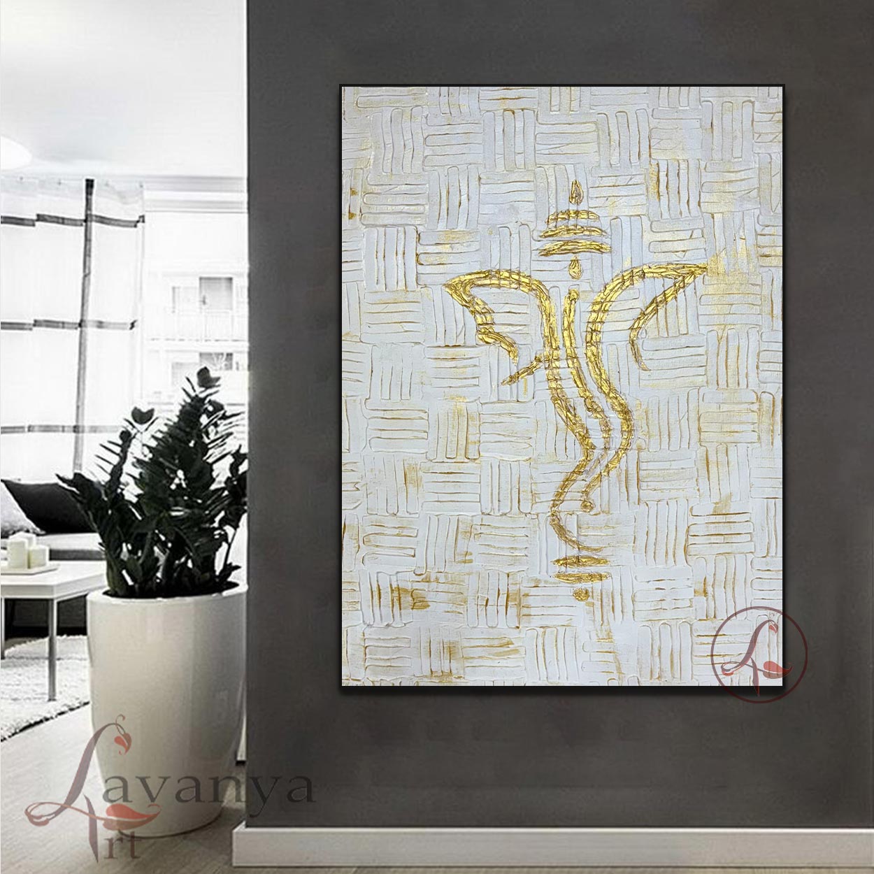 Ganesha Painting | Minimalist Abstract Indian Art