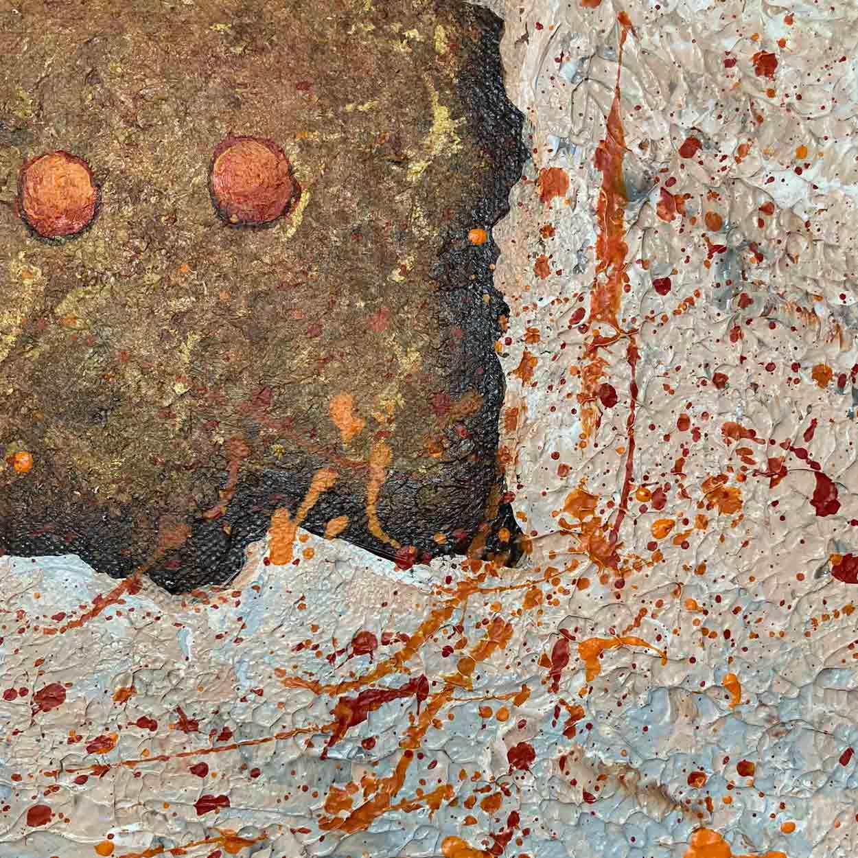 Textured Ganesha Canvas Art | Abstract Hindu Indian Painting