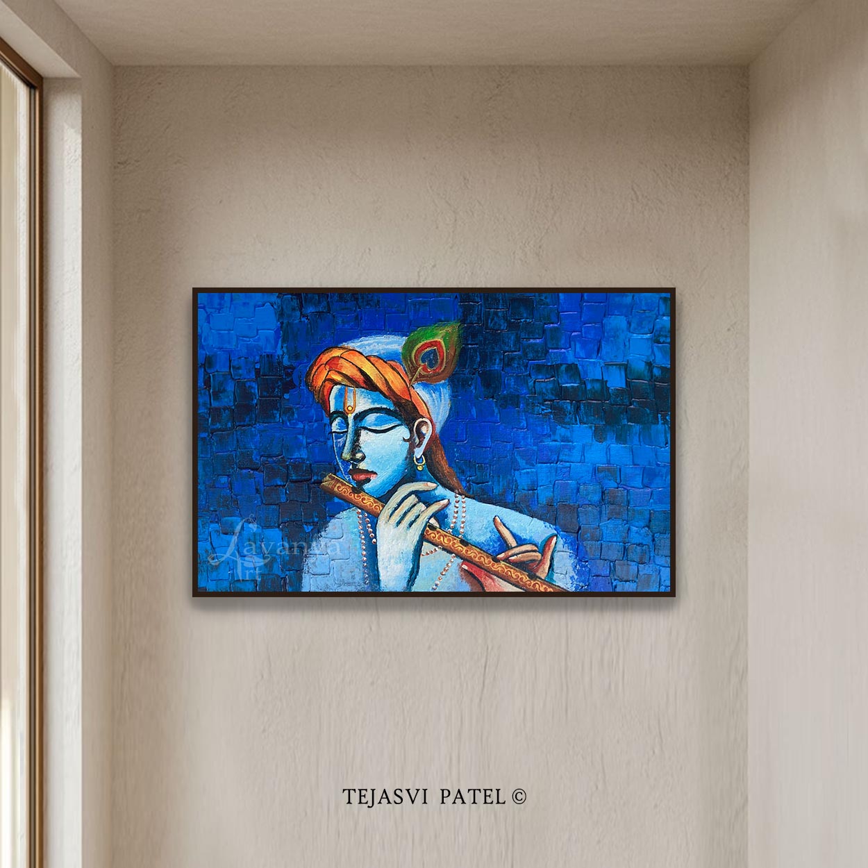 Abstract Krishna Painting | Modern Indian Canvas Wall Art