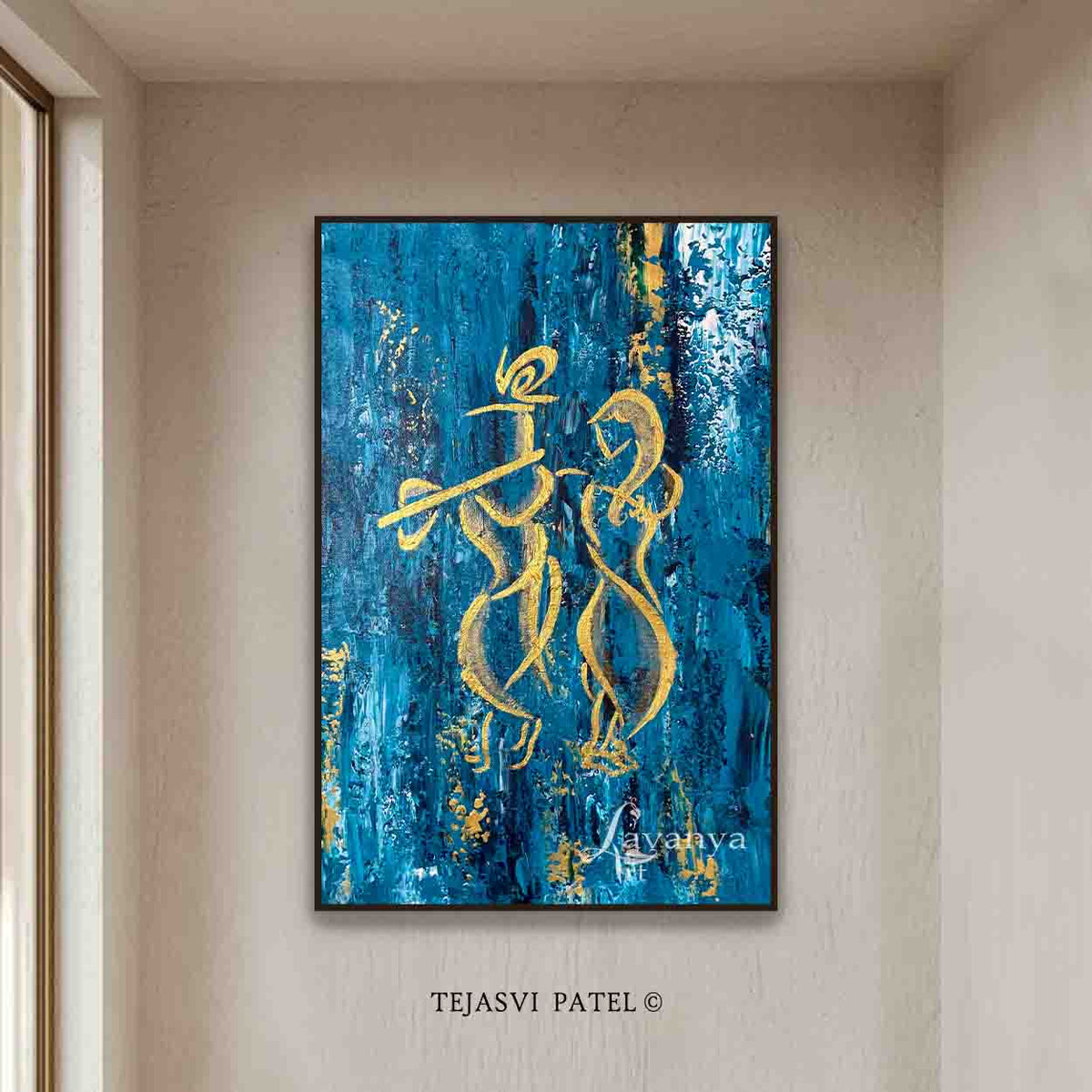 Krishna Modern Painting | Large Spiritual Canvas Art India