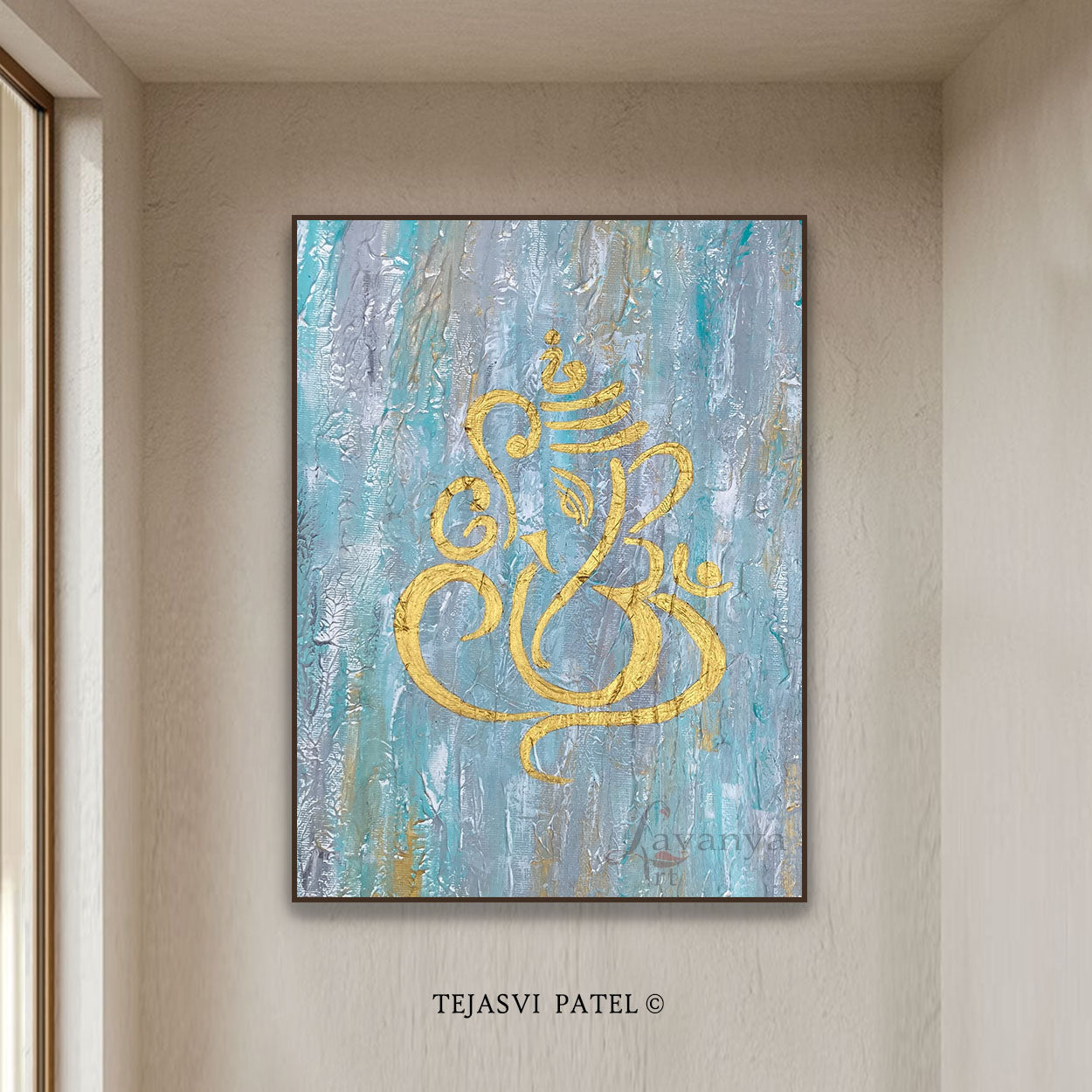 Textured Ganesha Painting | Handmade Indian Spiritual Art