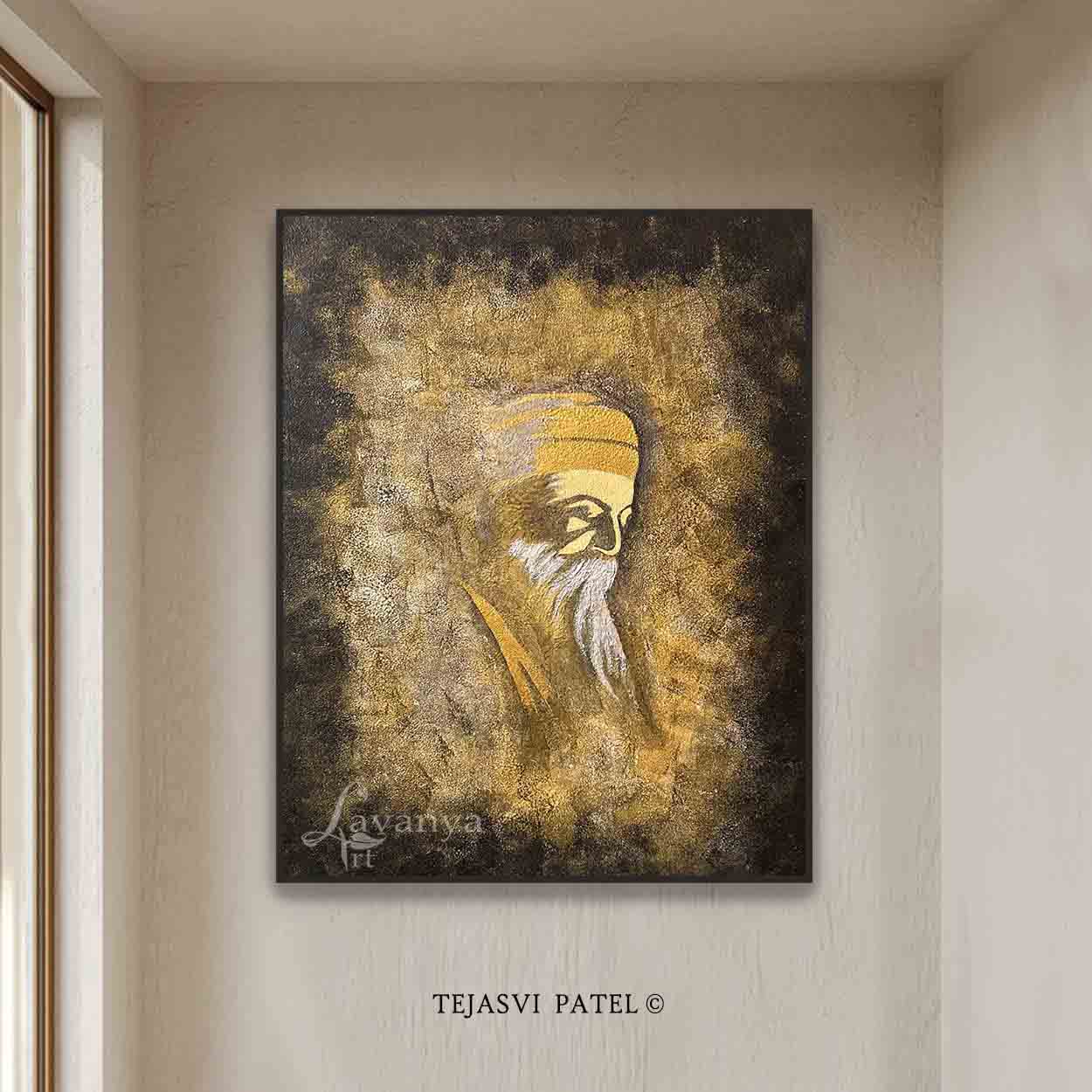 Guru Nanak Dev Ji Art | Abstract Sikh Canvas Painting