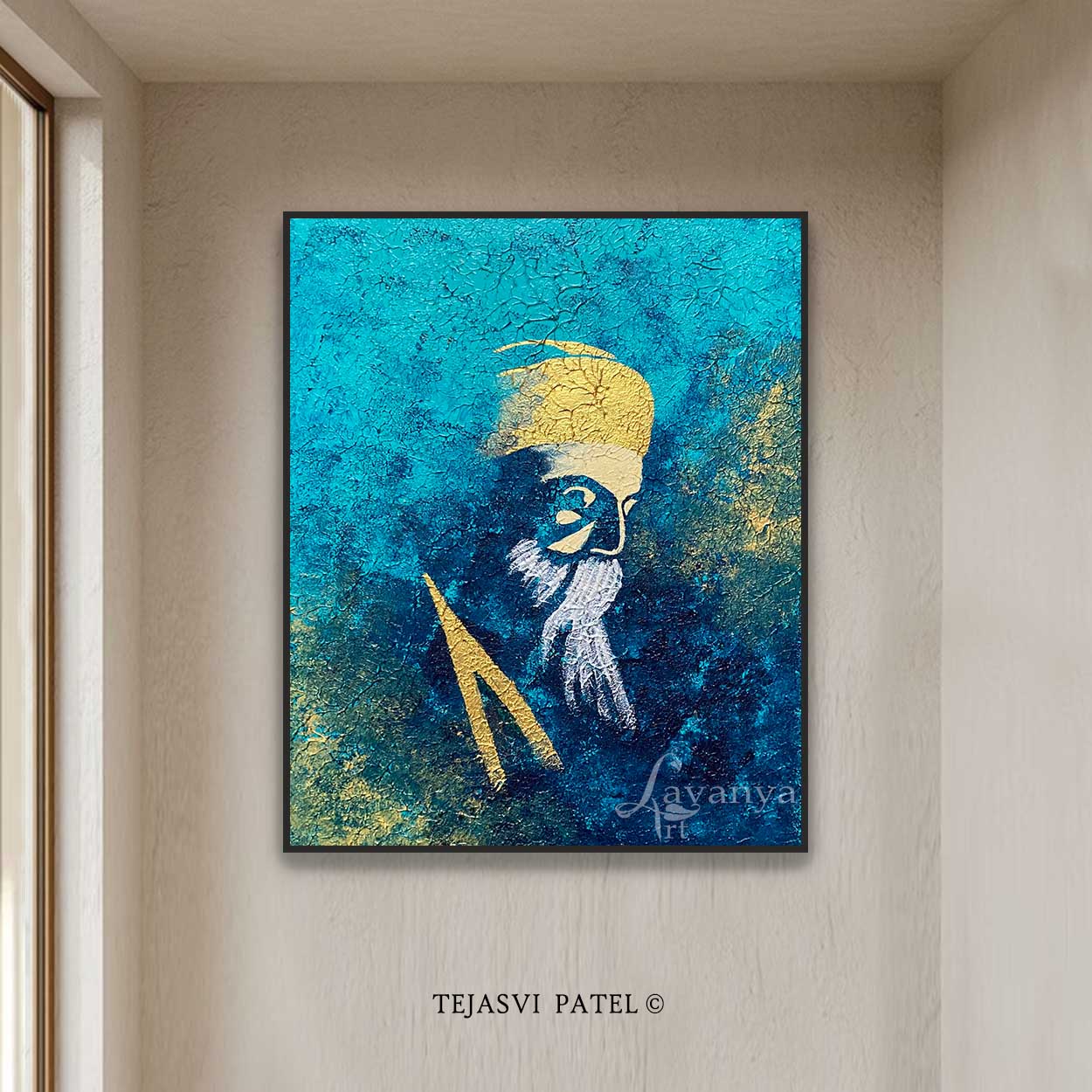 Guru Nanak Art | Original Sikh Spiritual Wall Painting