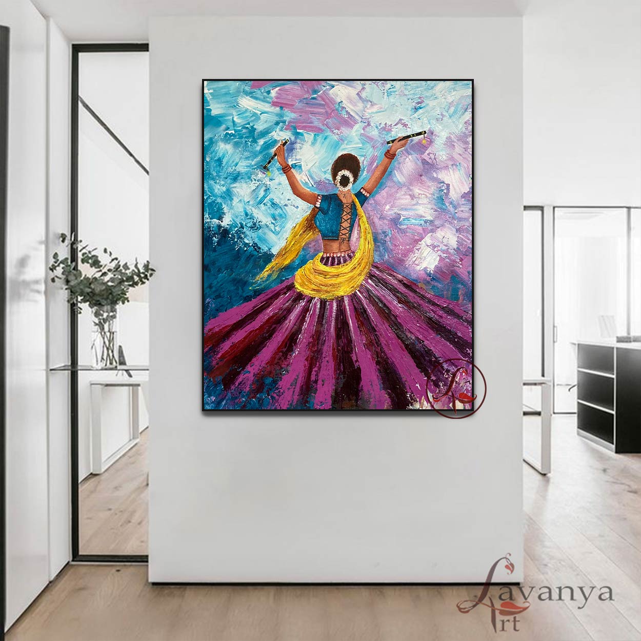 Ghoomar Dance Art | Indian Woman Canvas Wall Decor