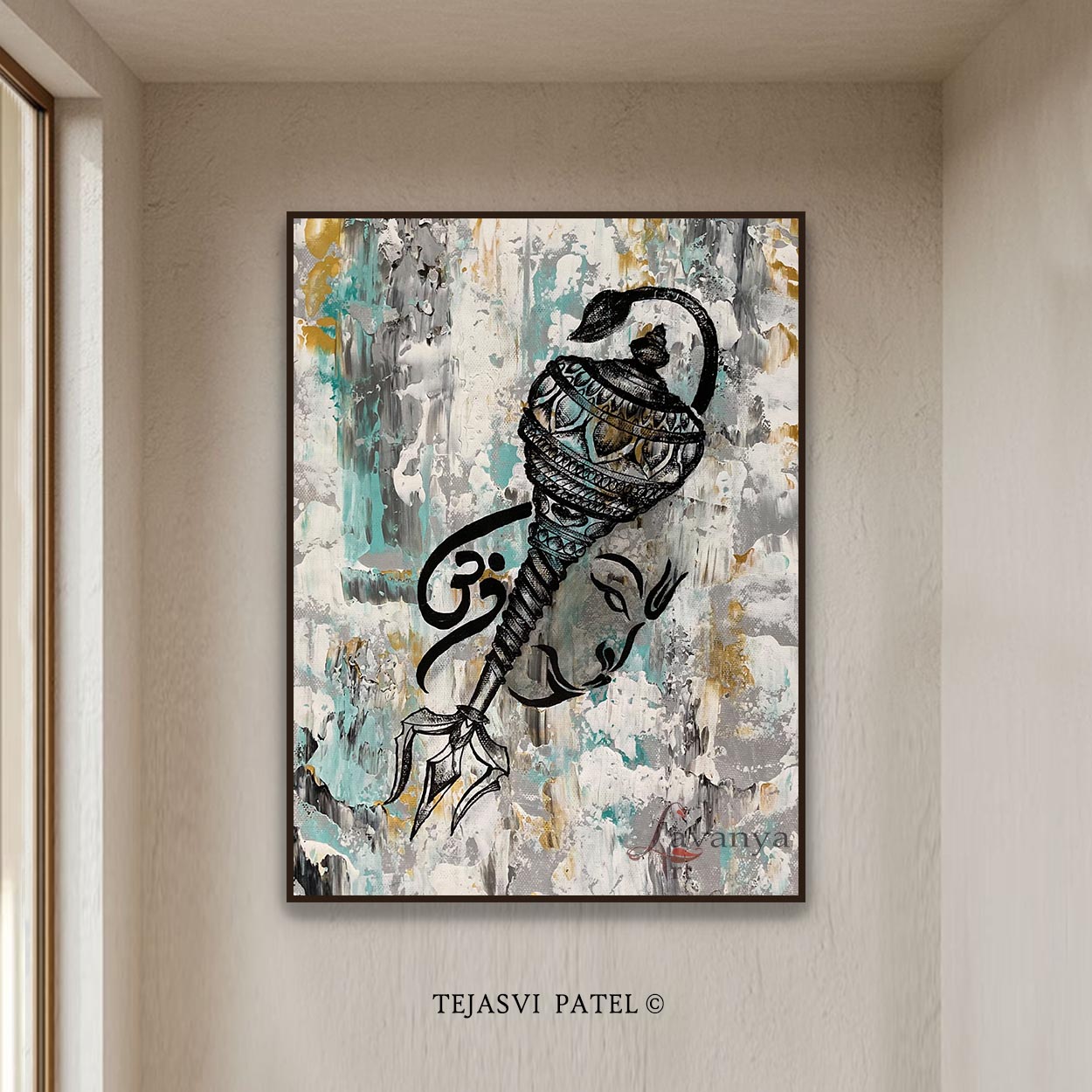 Abstract Hanuman Painting | Modern Indian Hindu Wall Art