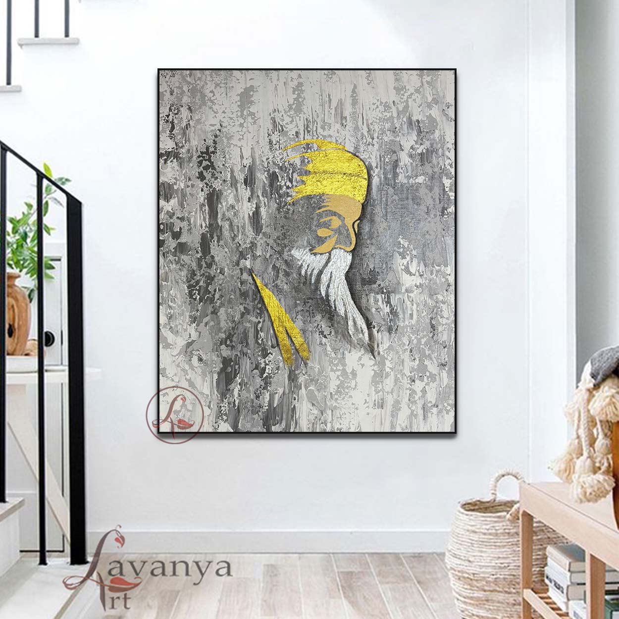 Abstract Guru Nanak Painting | Sikh Decor Art