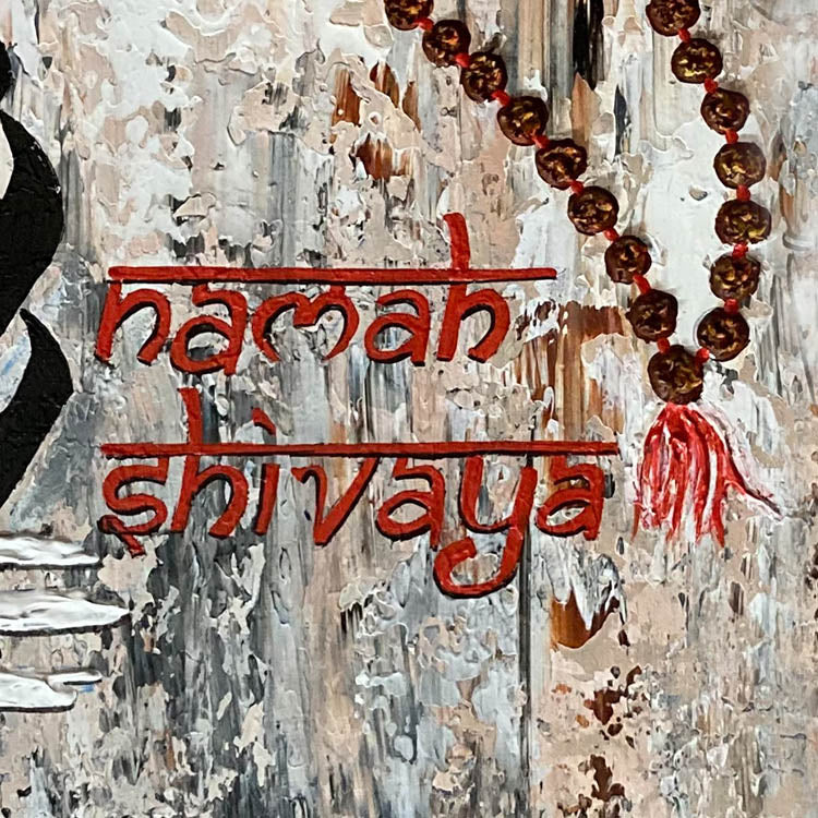 Modern Shiva Painting | Textured Indian Abstract Canvas Wall Art