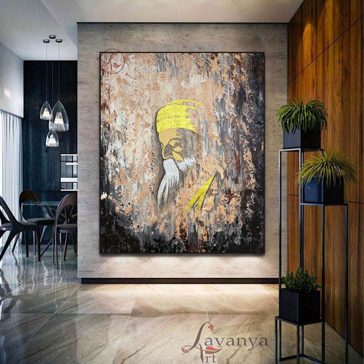 Guru Nanak Wall Decor | Sikh Spiritual Canvas Art