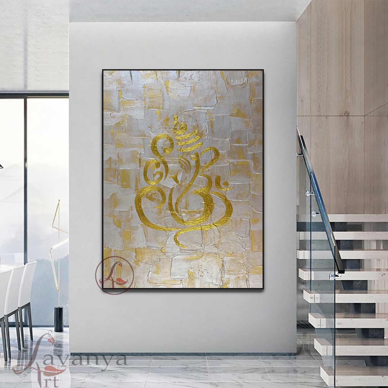 Ganapati Painting | Minimalist Abstract Indian Wall Art