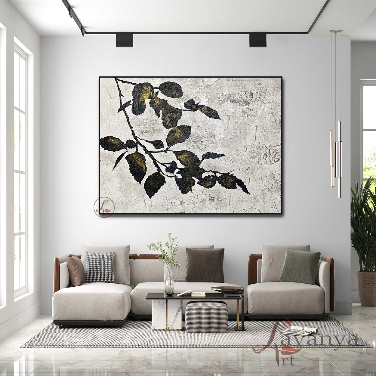Contemporary Black White Painting | Textured Wall Art