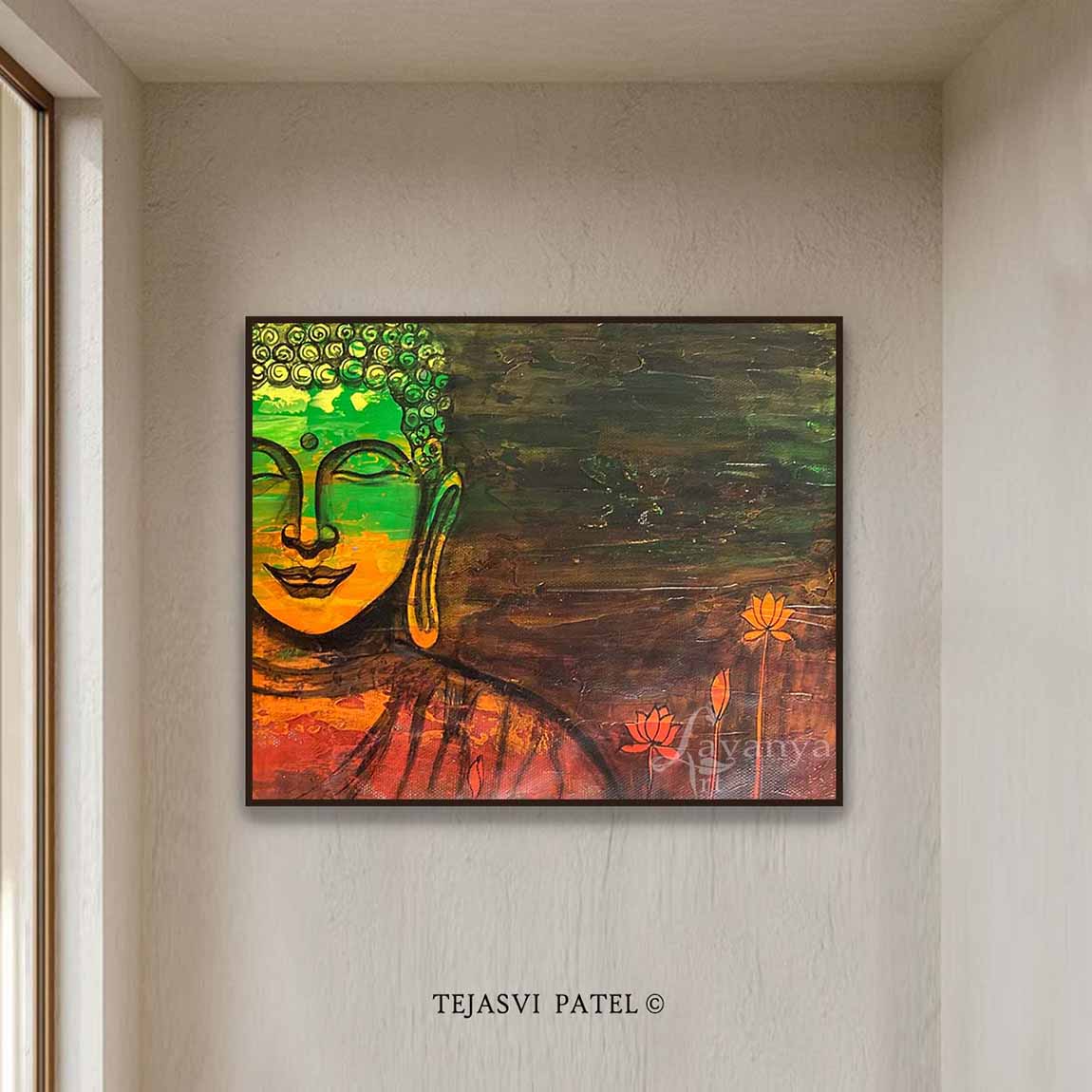 Original Buddha Painting | Colorful Abstract Canvas Art