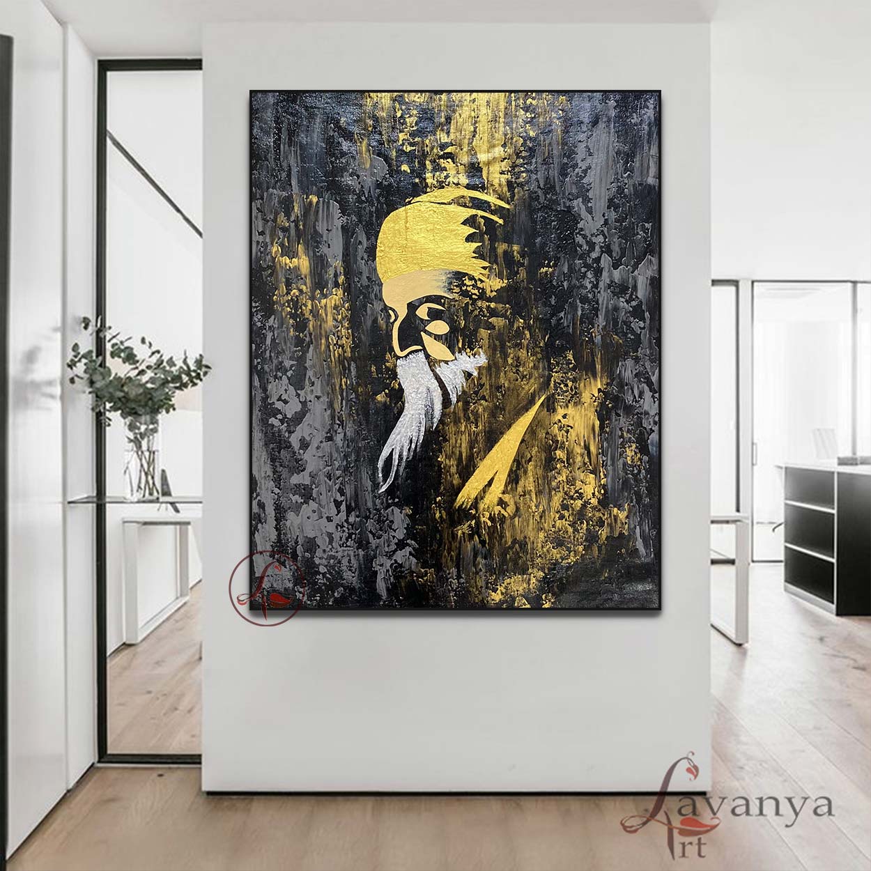 Guru Nanak Spiritual Art | Sikh Canvas Painting