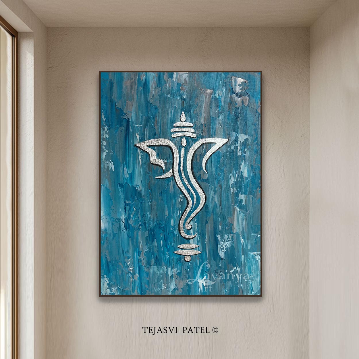 Ganapati Wall Decor | Modern Indian Abstract Painting