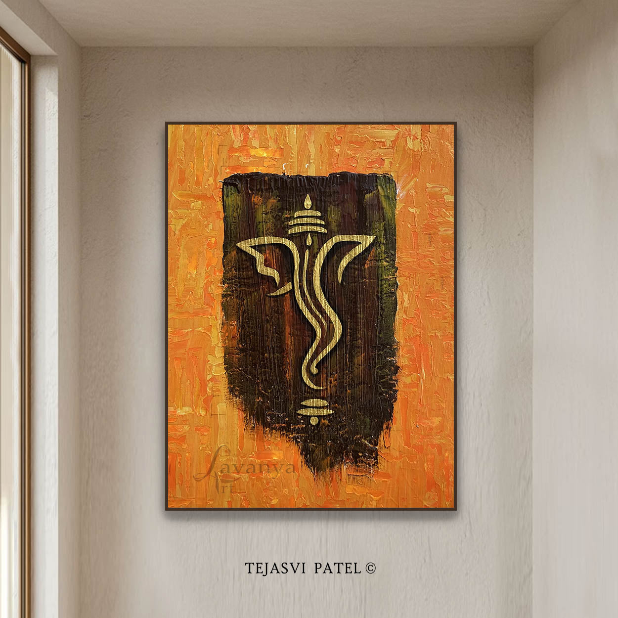 Ganesha Canvas Art | Minimalist Indian Abstract Decor