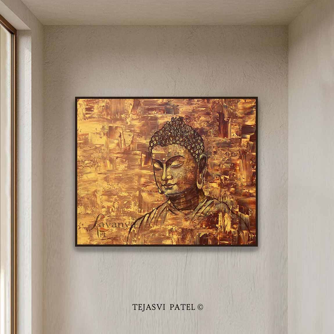 Abstract Buddha Wall Art | Colorful Spiritual Canvas