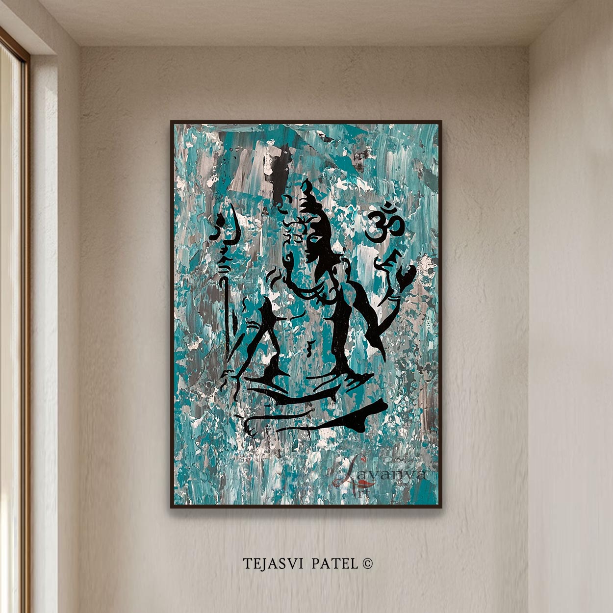 Abstract Shiva Canvas Art | Contemporary Hindu Wall Art Decor